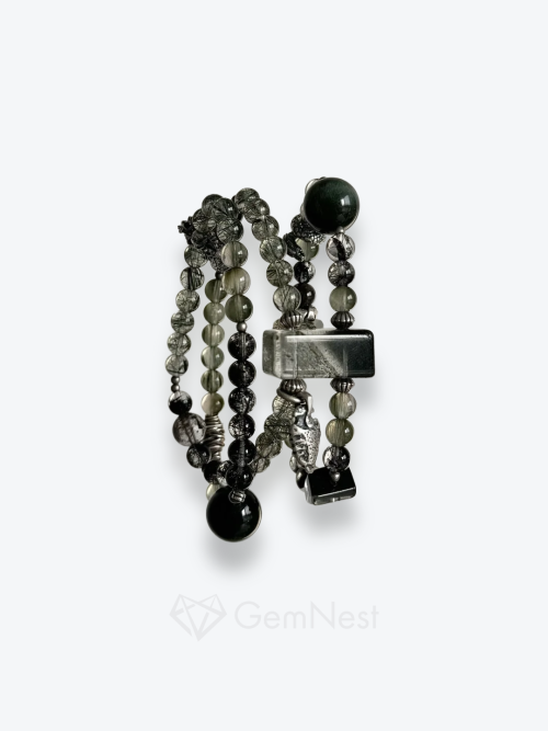 Spruce: green tourmaline hair green hair crystal green humor actinolite black hair crystal s925 silver