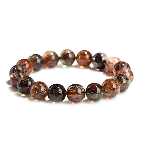 Natural Black Gold Super 7 Beads Crystal Bracelet